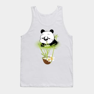 Panda bear enjoys a tropical cocktail Tank Top